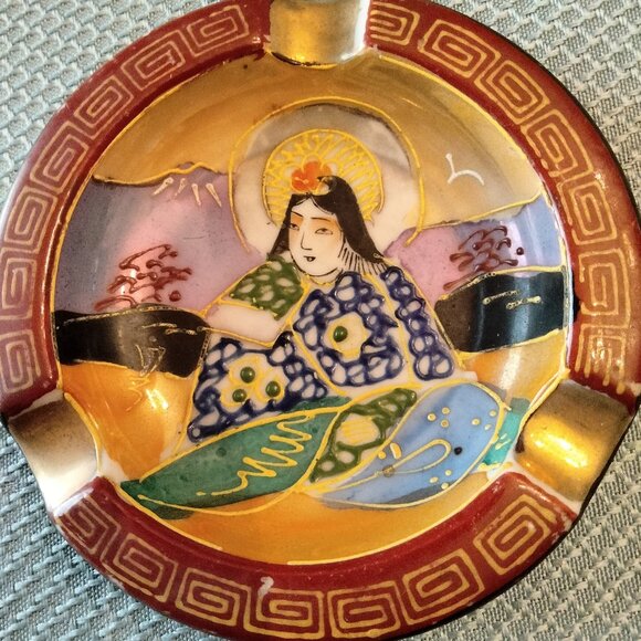 Vintage Hand Painted Japanese Ashtray - Picture 1 of 4